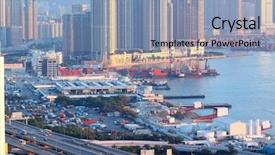  Presentation with urban ecology - Amazing presentation theme having transport operations - urban area dusk backdrop and a light blue colored foreground