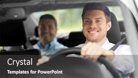  Presentation with taxi - PPT theme having transport people and taxi concept background and a dark gray colored foreground