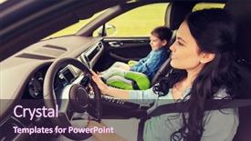  Presentation with road trip - Colorful theme enhanced with transport road trip and people backdrop and a wine colored foreground