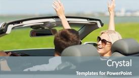 Presentation with transport transportation tourism road trip - Audience pleasing PPT theme consisting of transport road trip leisure couple backdrop and a gray colored foreground