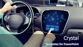  Presentation with road trip - Cool new slide set with transport road trip technology communication backdrop and a navy blue colored foreground