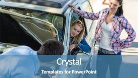  Presentation with failure - Presentation theme consisting of transport roadside assistance - car failure man help two background and a teal colored foreground