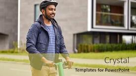  Presentation with safety transport - Presentation theme consisting of transport-safety-and-people background and a yellow colored foreground