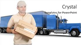  Presentation with box - Presentation theme having transport service - isolated image of a messenger background and a white colored foreground