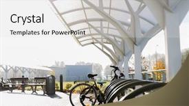  Presentation with safety transport - Theme consisting of transport storage and safety concept background and a light gray colored foreground