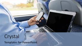  Presentation with tourism business - Slides featuring transport tourism business trip background and a light blue colored foreground