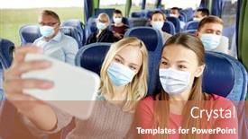  Presentation with medical tourism - Presentation design with transport-tourism-road-trip background and a coral colored foreground