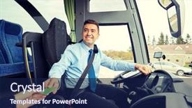  Presentation with road trip - Beautiful presentation featuring transport tourism road trip backdrop and a navy blue colored foreground