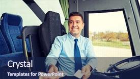  Presentation with road bus - Colorful slides enhanced with transport tourism road trip backdrop and a  colored foreground