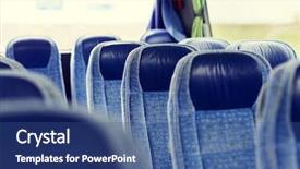  Presentation with road bus - Beautiful PPT layouts featuring equipment concept - travel bus backdrop and a ocean colored foreground