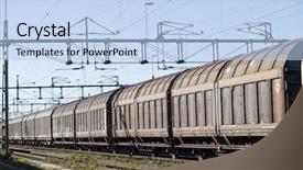  Presentation with train transport - Cool new PPT theme with transport train on a sunny backdrop and a  colored foreground