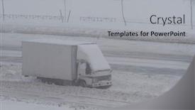  Presentation with stuck - Slide set featuring transport-truck-stuck background and a light gray colored foreground