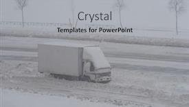  Presentation with stuck - PPT theme featuring transport-truck-stuck background and a light gray colored foreground