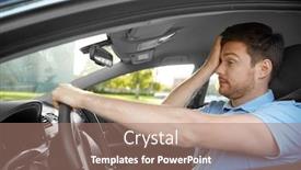  Presentation with sleepy driving - Colorful slide deck enhanced with sleepy man or car driver backdrop and a coral colored foreground