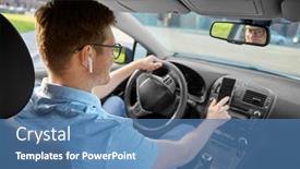  Presentation with vehicle - Cool new PPT theme with navigation - transport vehicle and people concept backdrop and a teal colored foreground