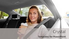  Presentation with vehicle - PPT layouts having transport-vehicle-and-people-concept background and a light gray colored foreground