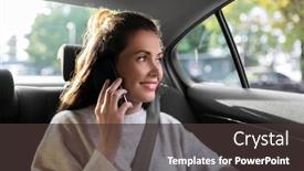  Presentation with vehicle - Presentation theme consisting of transport-vehicle-and-technology-concept background and a dark gray colored foreground