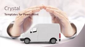  Presentation with car - Colorful PPT layouts enhanced with transport-white-van-car-protected backdrop and a lemonade colored foreground