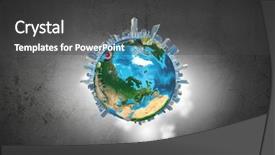  Presentation with earth planet globe - Cool new PPT theme with globe highway - our earth planet and modern backdrop and a dark gray colored foreground