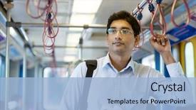  Presentation with transportation train - Presentation having transportation - asian indian businessman taking ride background and a light blue colored foreground