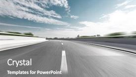  Presentation with country - Colorful PPT layouts enhanced with transportation - blurred motion highway through country backdrop and a gray colored foreground