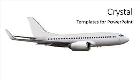  Presentation with commercial - Presentation having transportation - commercial airplane isolated on white background and a white colored foreground