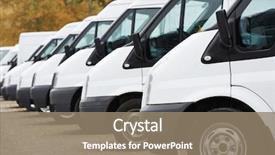  Presentation with Company - Slides featuring transportation - commercial delivery vans in row background and a coral colored foreground