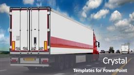  Presentation with transportation - PPT layouts featuring transportation - container on the big highway background and a dark gray colored foreground