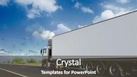  Presentation with container - Slide deck consisting of transportation - container on the big highway background and a dark gray colored foreground