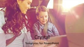  Presentation with transportation family - PPT layouts consisting of transportation - family transport road trip travel background and a coral colored foreground