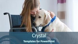  Presentation with wheelchair - Audience pleasing slides consisting of transportation - girl in wheelchair with service backdrop and a ocean colored foreground