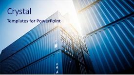 Presentation with freight transportation - Presentation design enhanced with transportation - harbor freight blue toned images background and a sky blue colored foreground