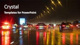  Presentation with transportation traffic - Slide deck enhanced with transportation - motion blurred photograph of traffic background and a black colored foreground