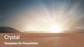 Presentation with sunrise - Presentation theme with transportation - picturesque landscape scene and sunrise background and a coral colored foreground