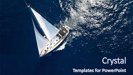  Presentation with aerial - Beautiful slide deck featuring transportation - sailboat while cruising sailing backdrop and a navy blue colored foreground