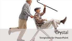  Presentation with shopping - PPT layouts with transportation - senior pushing another senior background and a light gray colored foreground