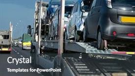  Presentation with cars - Slides with transportation - trailer transports cars background and a dark gray colored foreground