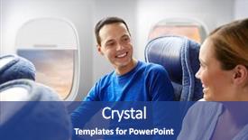  Presentation with air transport - PPT theme having transportation - transport tourism and air flights background and a ocean colored foreground