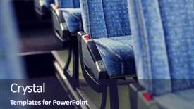  Presentation with road bus - Cool new slides with transportation - transport tourism road trip backdrop and a navy blue colored foreground