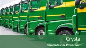  Presentation with company - Presentation theme featuring transportation - transporting freighting service company commercial background and a ocean colored foreground