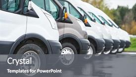  Presentation with company - PPT theme having transportation - transporting service company commercial delivery background and a gray colored foreground