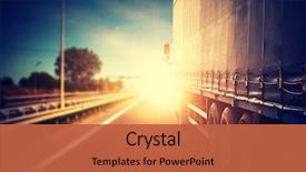  Presentation with highway - Colorful PPT layouts enhanced with transportation - truck on a highway backdrop and a red colored foreground