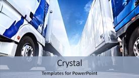  Presentation with trucks - Presentation with transportation - two big trucks wide angle background and a light blue colored foreground