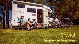  Presentation with transportation family - Colorful slide set enhanced with transportation - woman with a man resting backdrop and a tawny brown colored foreground