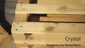  Presentation with pallet - PPT theme having transportation - wooden pallet aka skid flat background and a yellow colored foreground