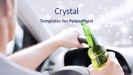  Presentation with drinking alcohol - Slides having transportation alcohol vehicle and people background and a sky blue colored foreground