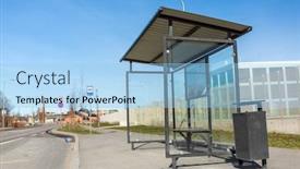  Presentation with bus transportation - PPT layouts enhanced with transportation-and-urban-concept-empty background and a light blue colored foreground