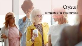  Presentation with queue - Slide deck consisting of standing and talking in queue background and a lemonade colored foreground