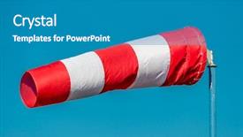  Presentation with dark blue sky stars - Slides consisting of transportation climate change - windsock against blue sky background and a teal colored foreground