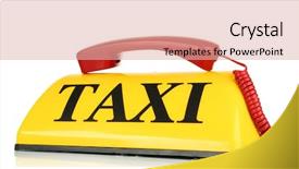  Presentation with taxi - Presentation design consisting of transportation concept yellow taxi sign background and a lemonade colored foreground